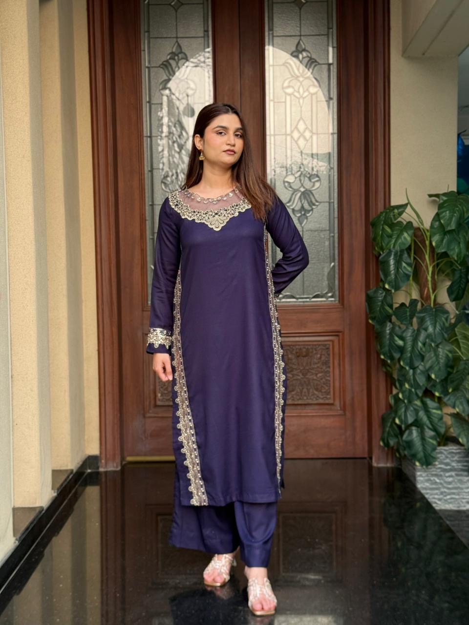 Cleopatra 2 Pcs Stitched Embellished