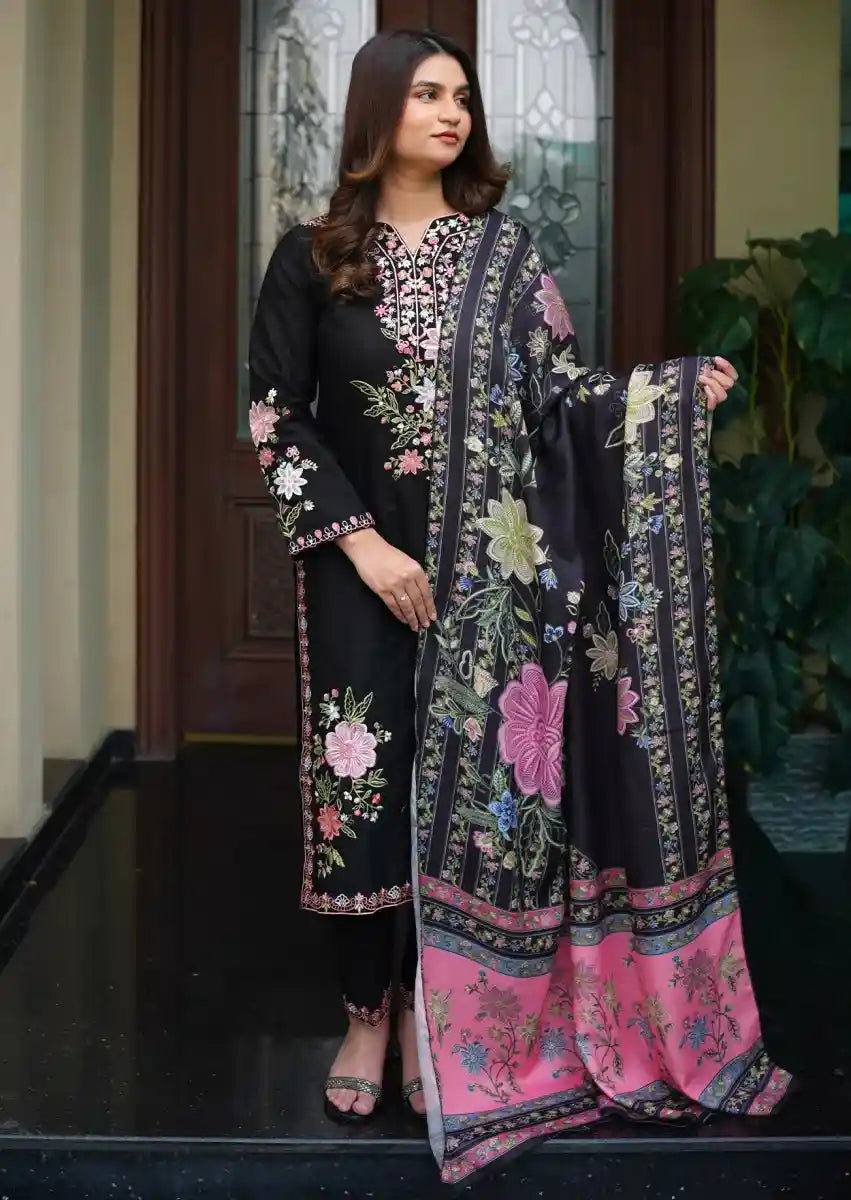 Majestic Line 3pc Stitched embroidered