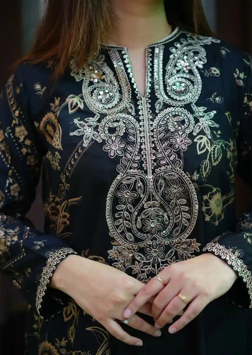 Black Tale 2pc Stitched embroidered