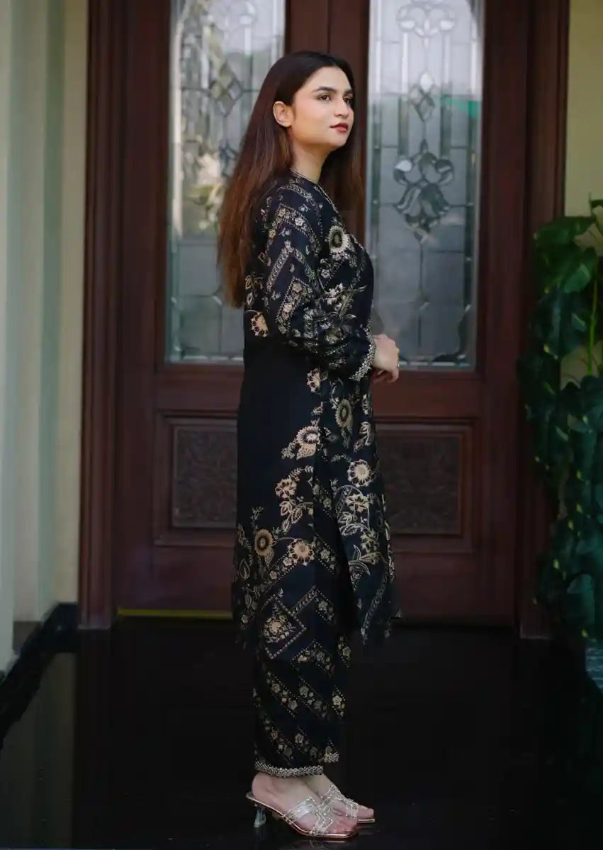 Black Tale 2pc Stitched embroidered