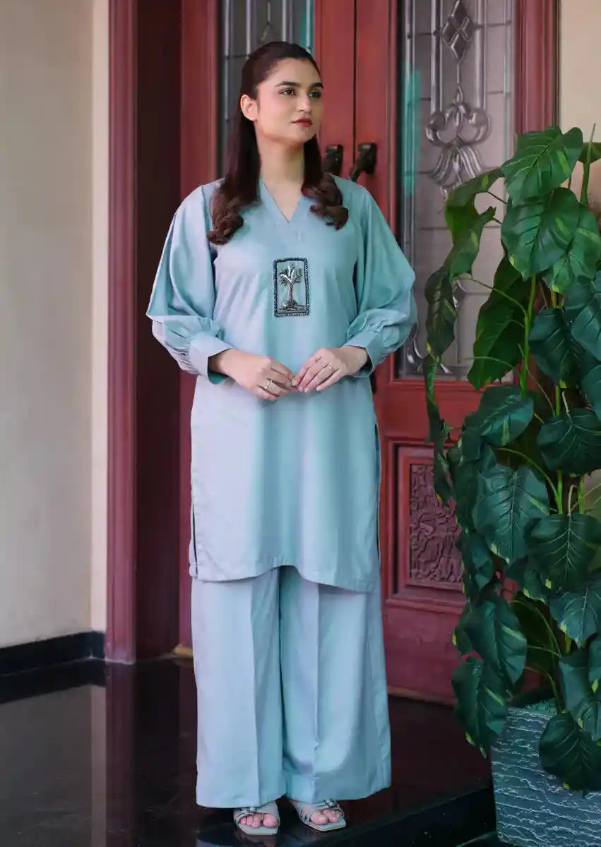 Grey Mist 2pc Stitched embroidered