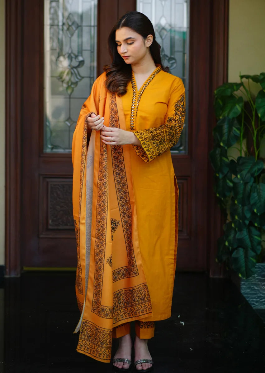 Amberline 3pc Stitched embroidered