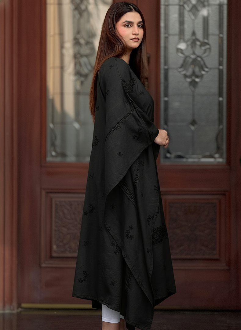 Jet Drape 1pc stitched embroidered -kaftan