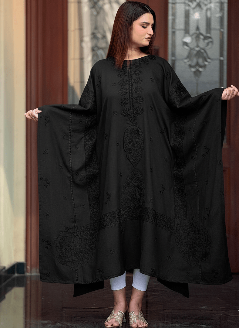 Jet Drape 1pc stitched embroidered -kaftan
