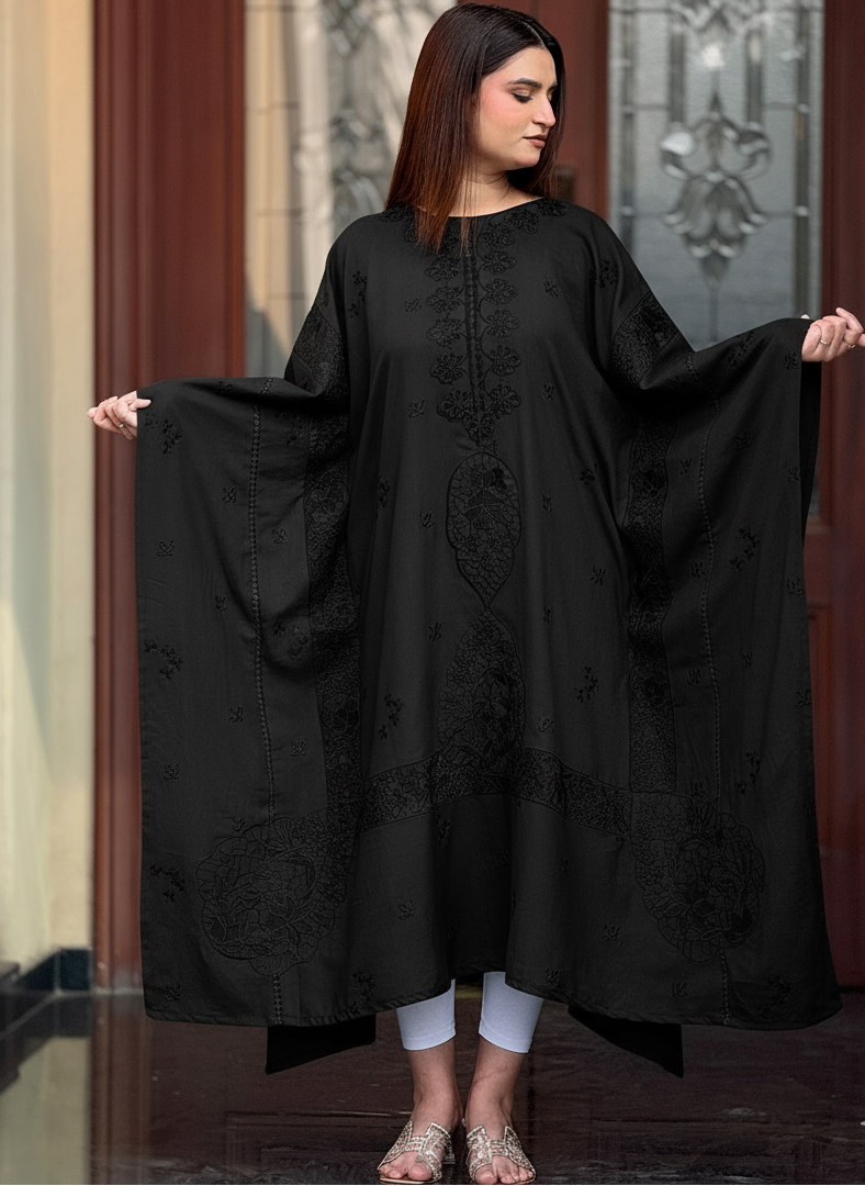 Jet Drape 1pc stitched embroidered -kaftan