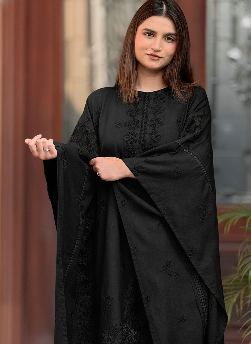 Jet Drape 1pc stitched embroidered -kaftan