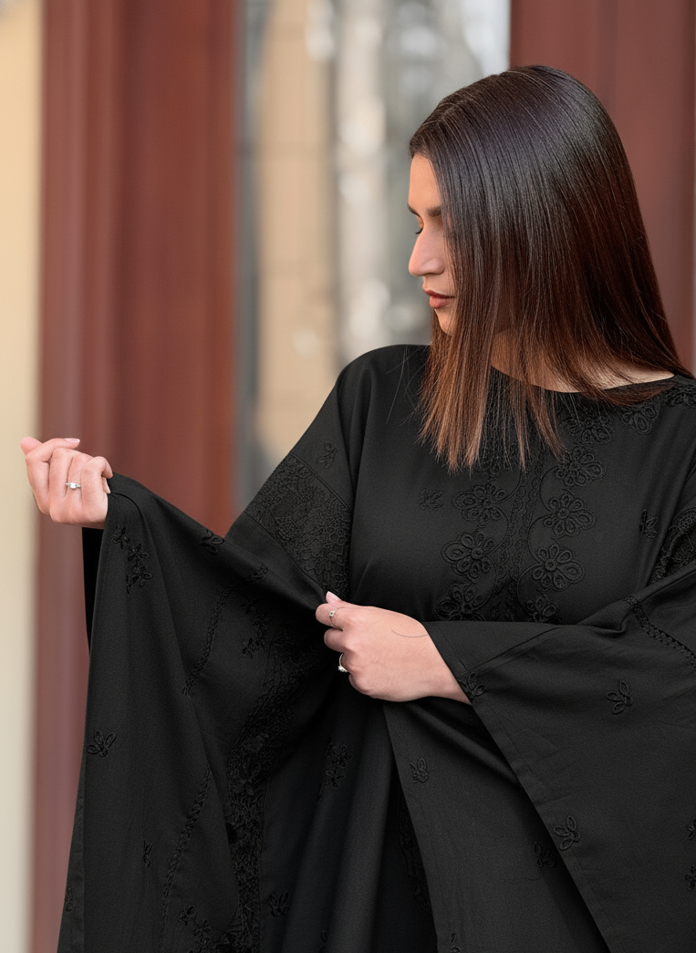 Jet Drape 1pc stitched embroidered -kaftan