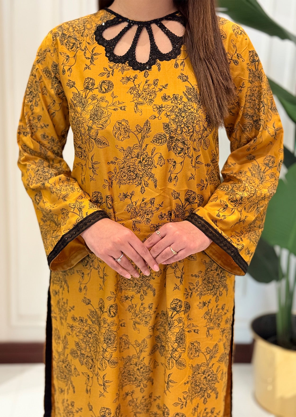 Marigold Motif Stitched 2pc embroidered