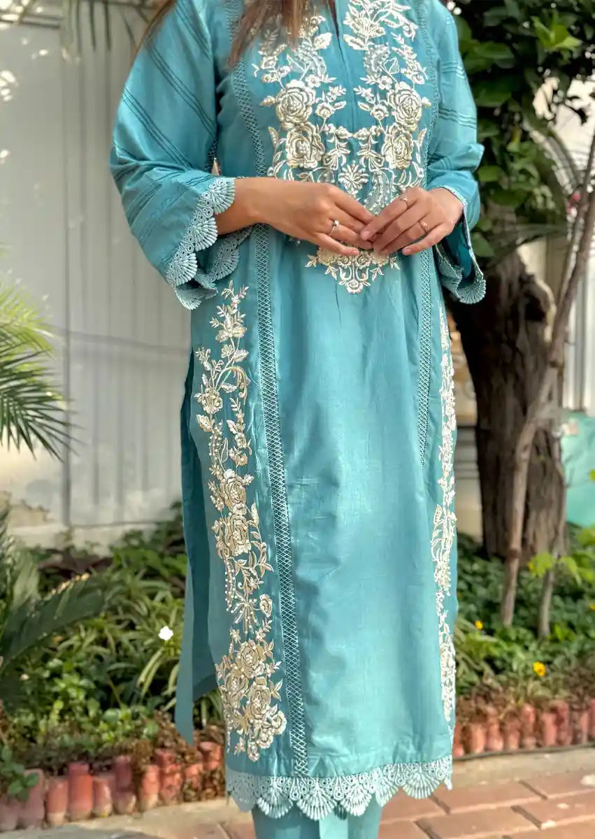 Pure Haven 2pc Stitched embroidered