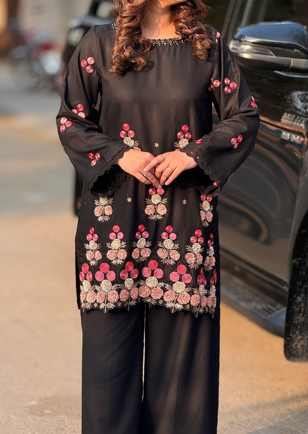 Indigo Flora Stitched 2pc Heavy embroidered