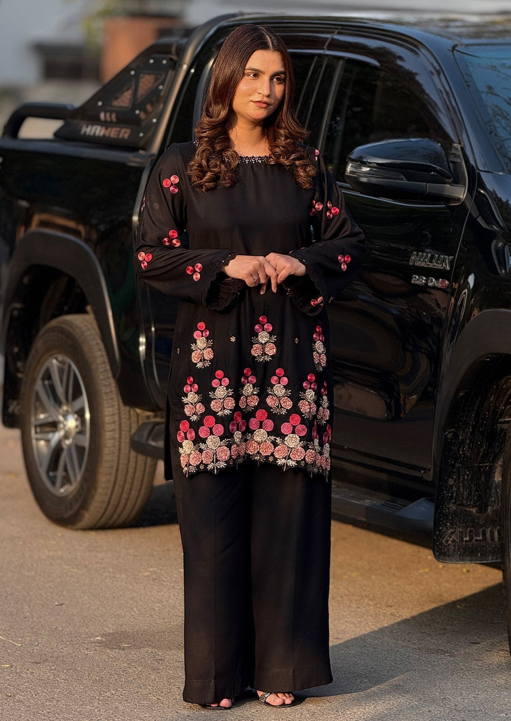 Indigo Flora Stitched 2pc Heavy embroidered