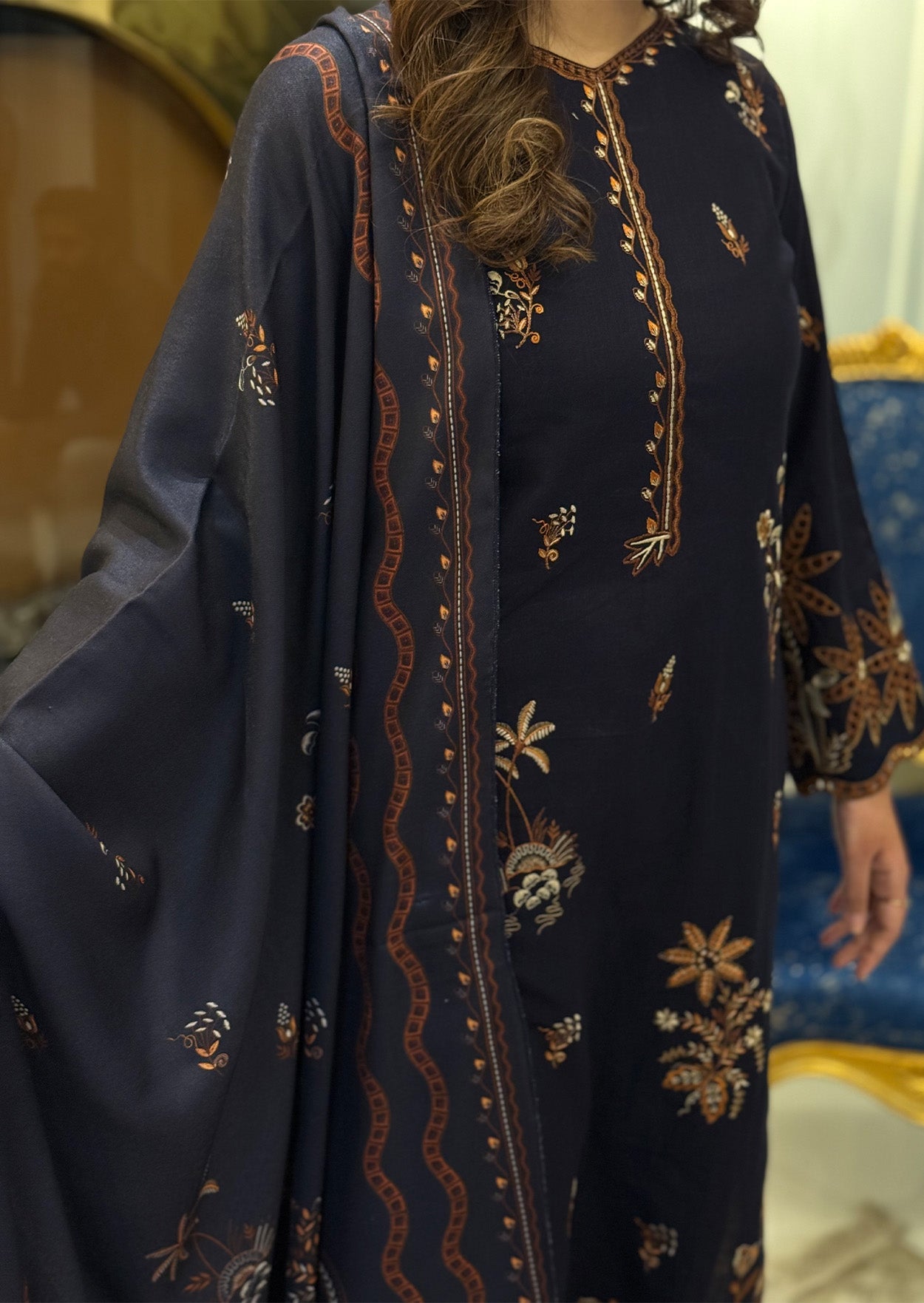 Zari Vista 3pc stitched embroidered