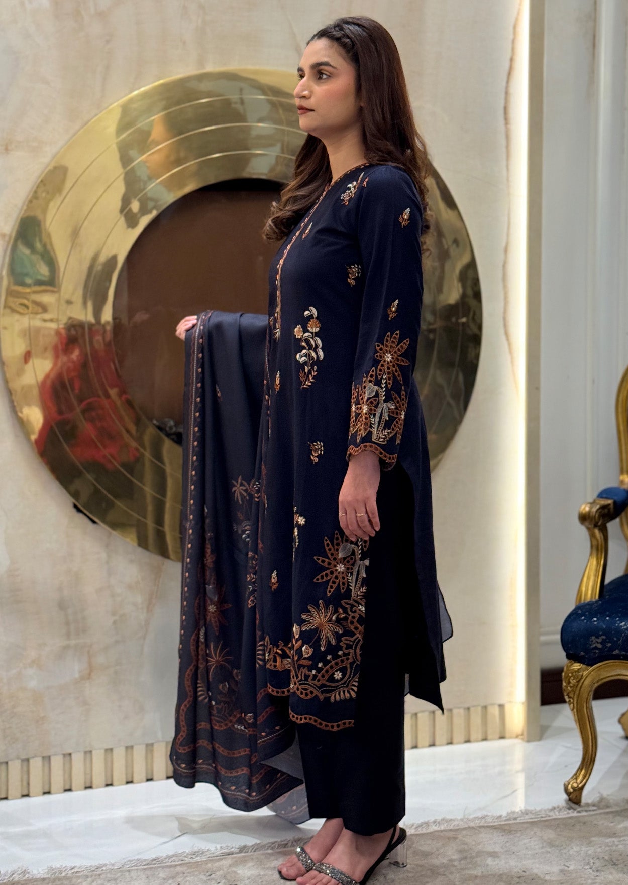 Zari Vista 3pc stitched embroidered