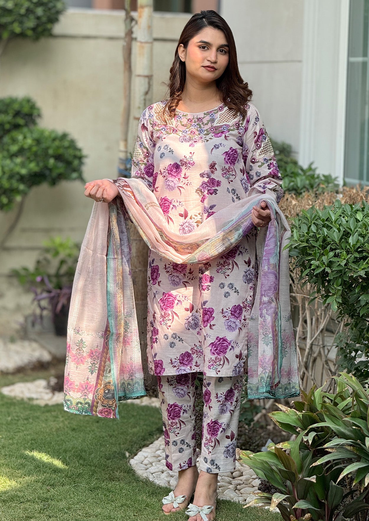 Rose Garden 3pc stitched embroidered