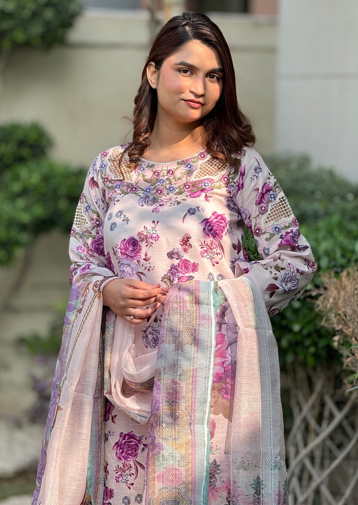 Rose Garden 3pc stitched embroidered