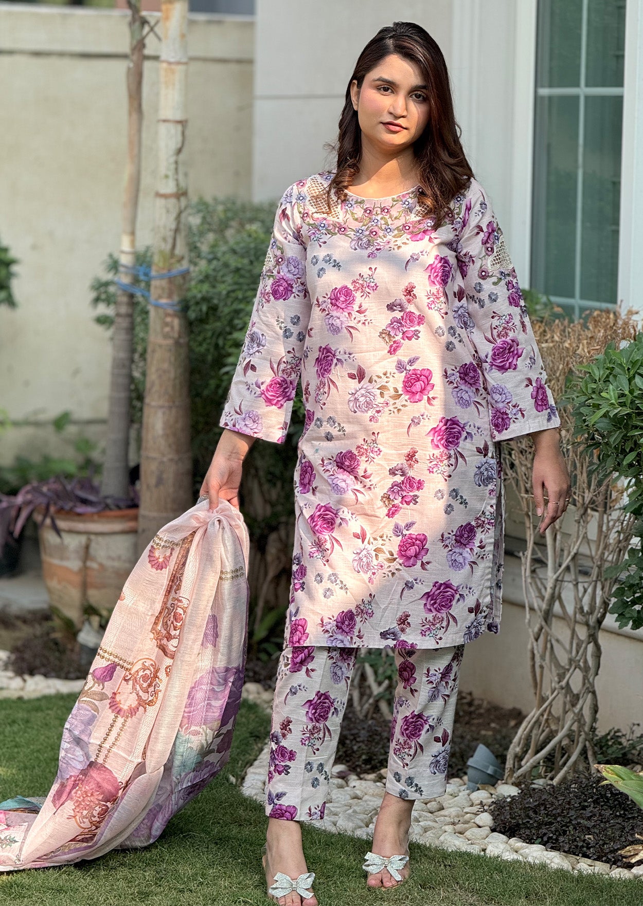 Rose Garden 3pc stitched embroidered