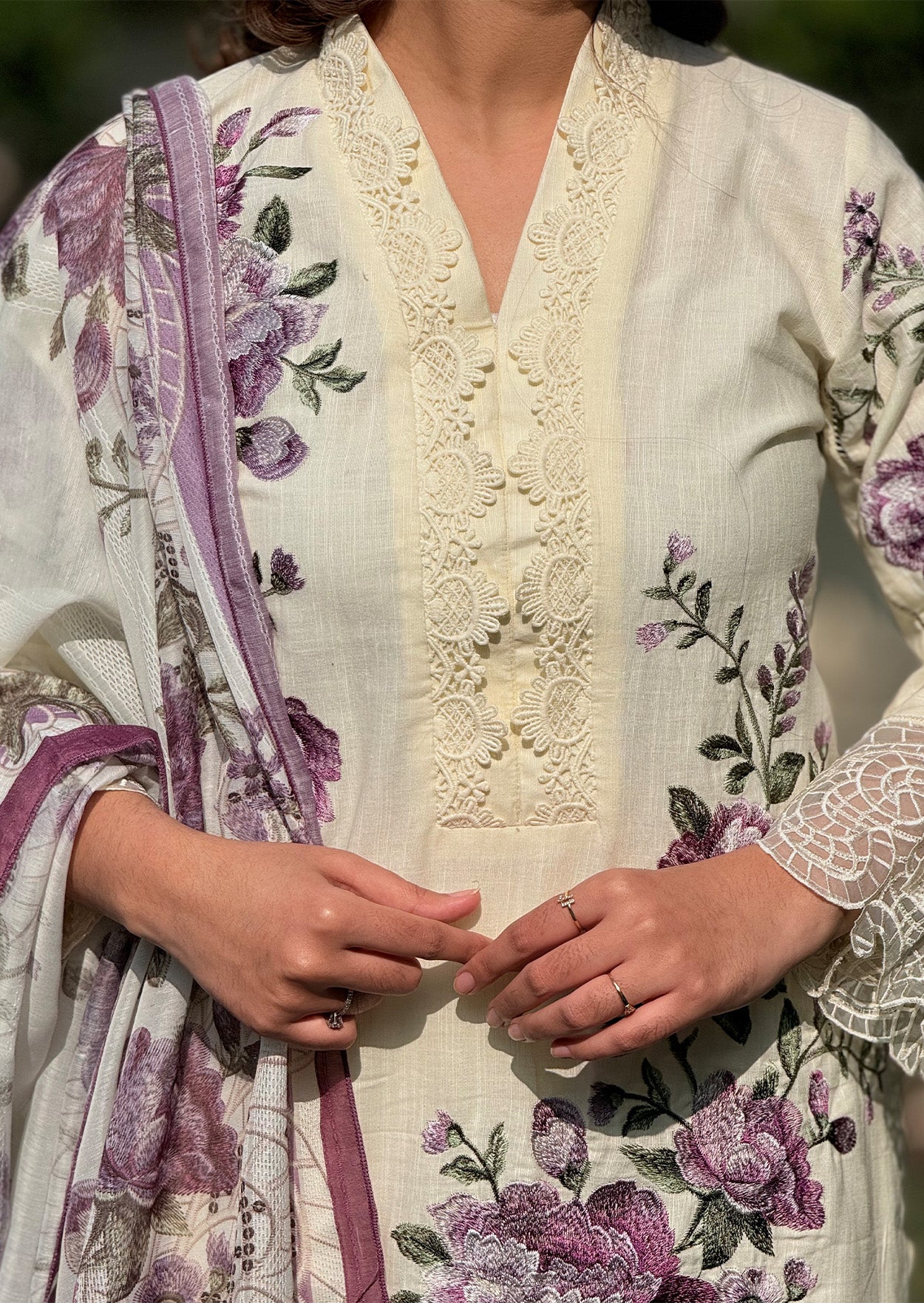 Empress Floral 3pc stitched embroidered