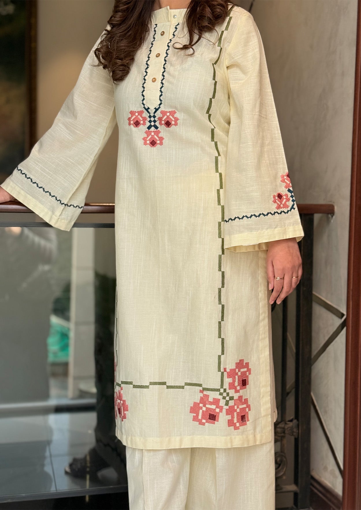 Petal Kurta 2pc stitched embroidered
