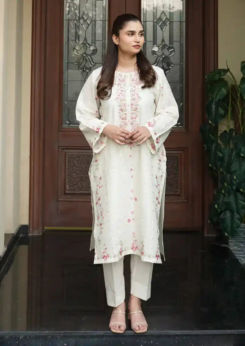 Blush Petals 2pc Stitched embroidered