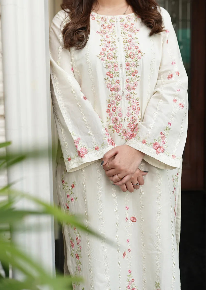 Blush Petals 2pc Stitched embroidered