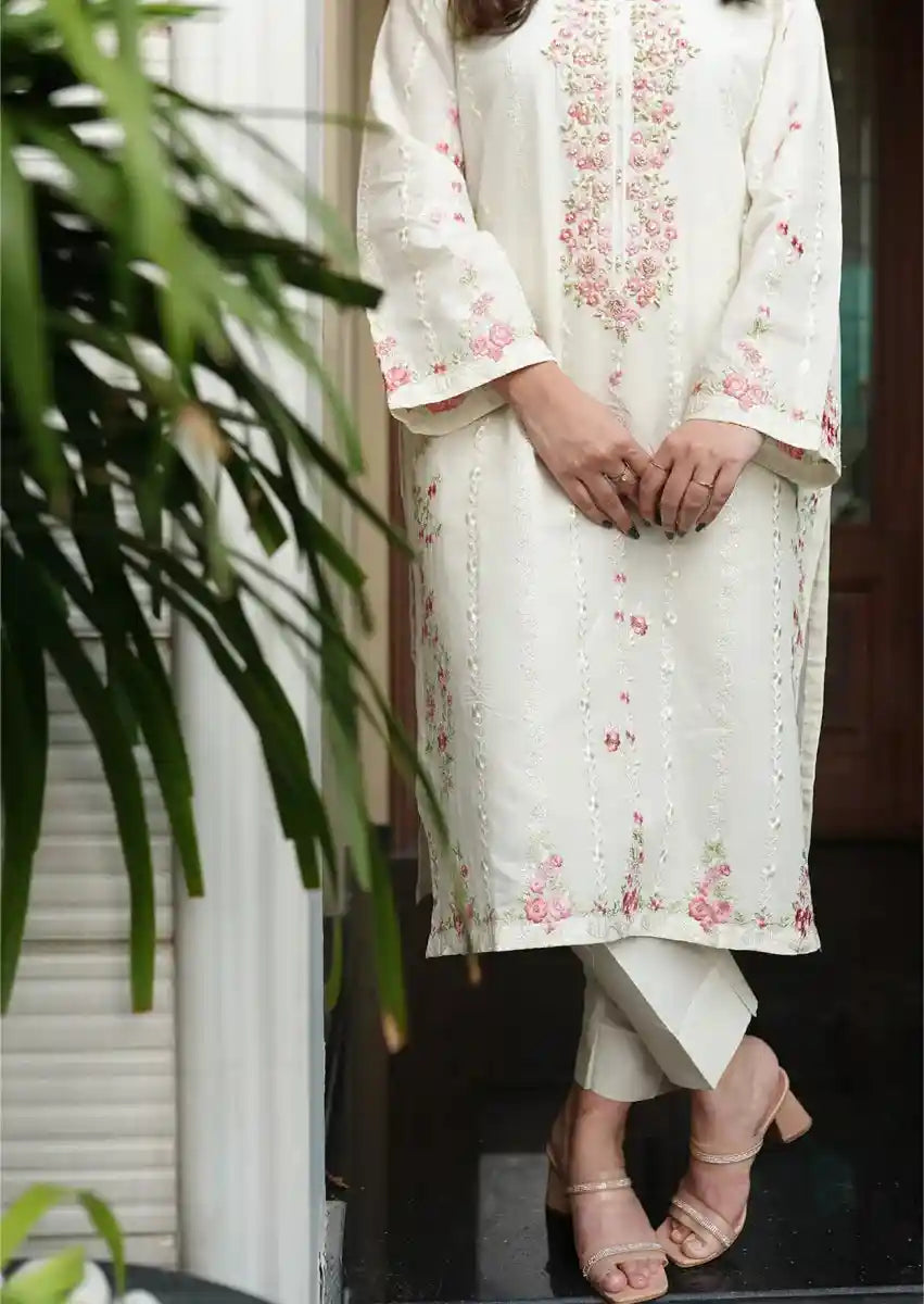 Blush Petals 2pc Stitched embroidered