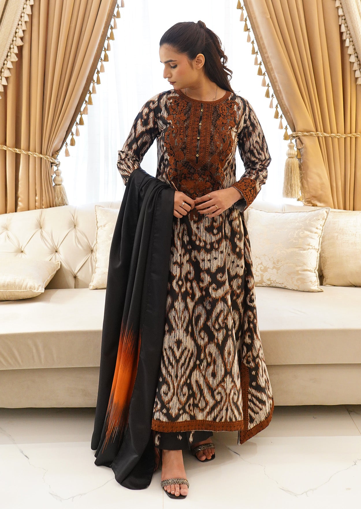 Canyon Sunset 3pc Stitched (Pre-order 25 days delivery)